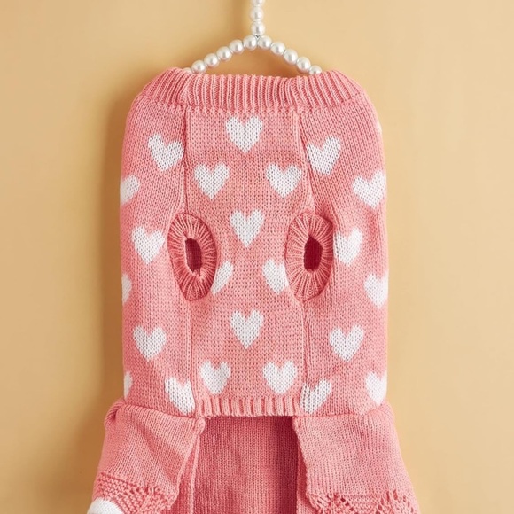 Heart  valentine
Print Dog Sweater Double-Layer Trim Dress Warm Soft Winter Dog - Picture 3 of 7